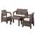 Import PP Injection Unique Sectionals Plastic Sofa Sets Garden Patio Furniture Outdoor Bistro Set from China