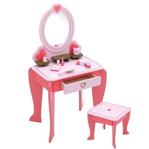 Princess dressing table children&#39;s make up toy baby girl dresser wooden furniture sets