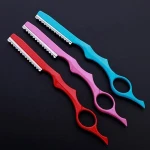 Professional hair razor barber salon straight barber hair shaving razor blade in different colors for beauty  MRZ001