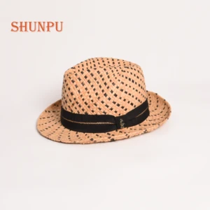 promotional classic design comfortable fedora straw hat