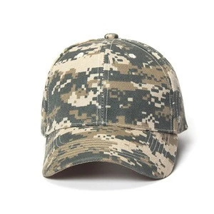 Promotional  Military Style Plain 6 panel  high quality camouflage baseball cap