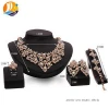 Punk Style High Fashion 24k Gold Dubai Bridal Jewellery Necklace Ring Crystal African Jewelry Sets for Women