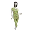 Pure and fresh and hollow out Rural wind small sexys grass green pajamas women