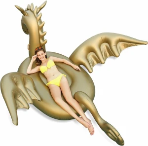 PVC inflatable gold dragon rider float