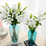 PVC plastic silk lily flower home wedding indoor Easter decoration artificial lilium flowers