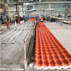 PVC synthetic resin wave profile roofing tile manufacture factory