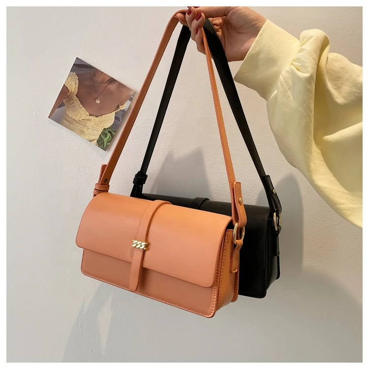 Quality PU Leather Rectangular Handbag 2021 Ladies Fashion Underarm Bags Shoulder Messenger Bag
