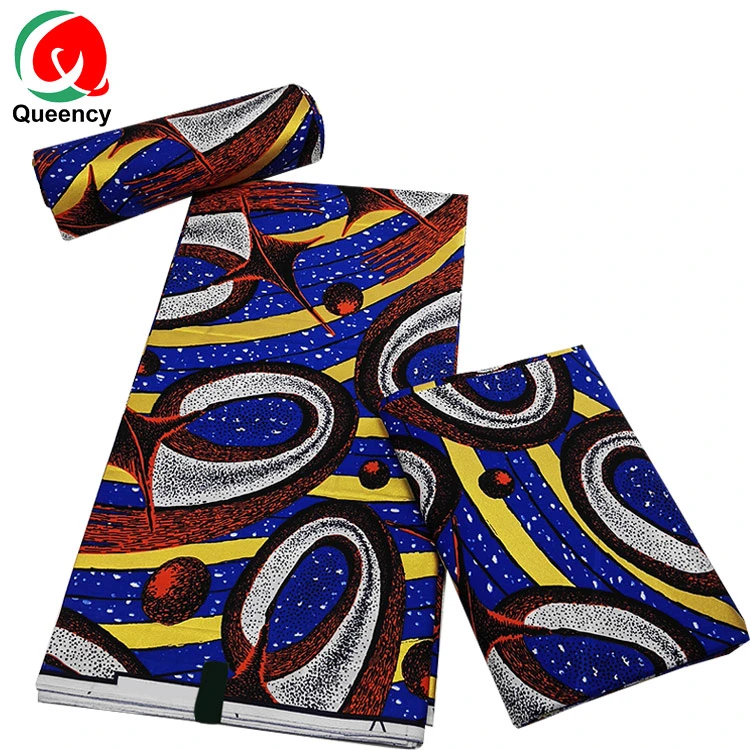 Queency Holland Quality Soft African Atamfa Wax Fabric 100%Cotton Printing Golden Wax Fabric in Colorful Stones Patterns