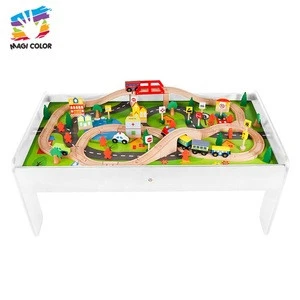 Ready To Ship preschool wooden toy train table set for children W04C009
