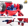 Red Color  Kids Favorite Plastic  Deformation Robot Car Toys Trace Robot With Weapons