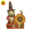 Resin LED scarecrow welcome to home sign
