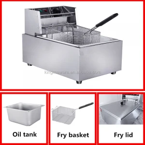 restaurant commercial use electric chips chicken machine new potato French fries 6L  automatic deep fryer machine with CE