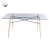 Import Restaurant furniture dining table set tempered glass dining table from China