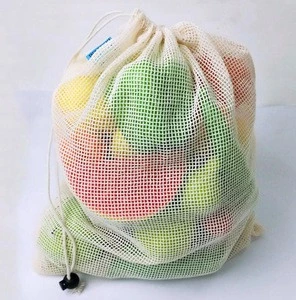 Reusable Cotton Net Vegetables String Shopping Fruit Bag Mesh