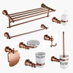 Rose Gold Bath Set Toilet Bathroom Accessories Sets