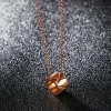 Rose gold round pendant necklace high quality custom jewelry for girl women