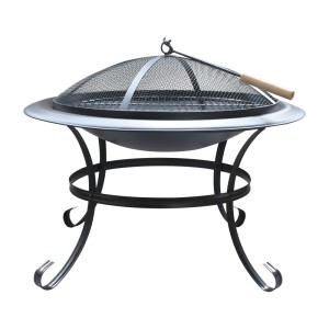 Round metal fire pit barbecue Outdoor fireplace In Stock