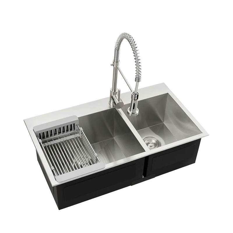 Sanitary ware manufacturer stainless steel kitchen sink with drain board corner triangle