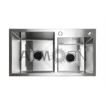 Sanitary ware wash basin double bowl stainless steel handmade kitchen undermount sink