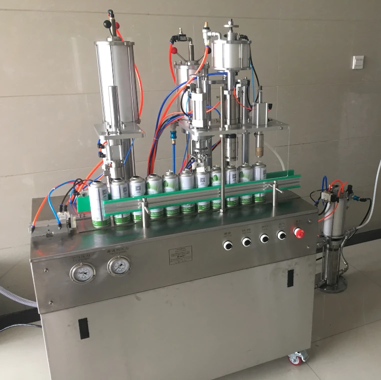 semi automatic filling machine for  aerosol products in medium scale factory