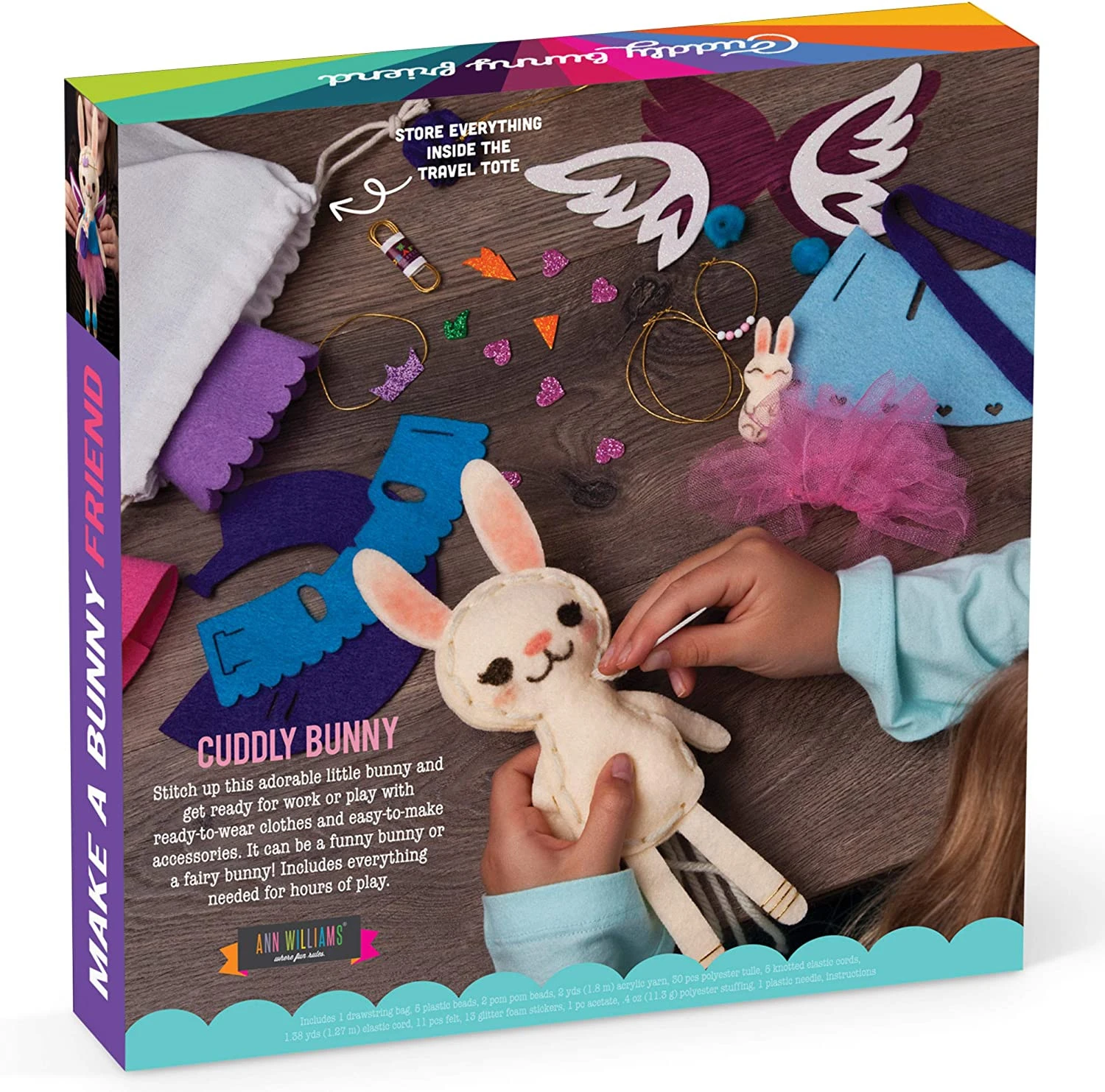 Sewing Kits DIY Art Craft Set Felt Kits Learn to Sew Crafts Stitch Supplies Sew Handmade Your Own Bunny Stuffed Cartoon Toys