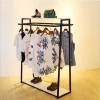 Simple clothing display rack clothes fabric rack wooden shelves modern display fixture T shirt clothing store fashion shops