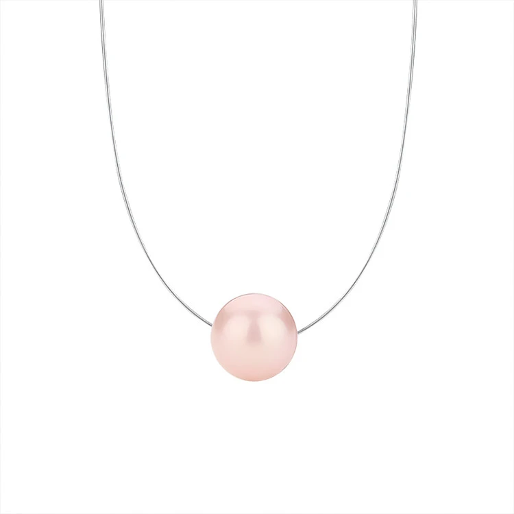 Simple Invisible Transparent Fishing Line Women Shell Pearl Pendant Necklace