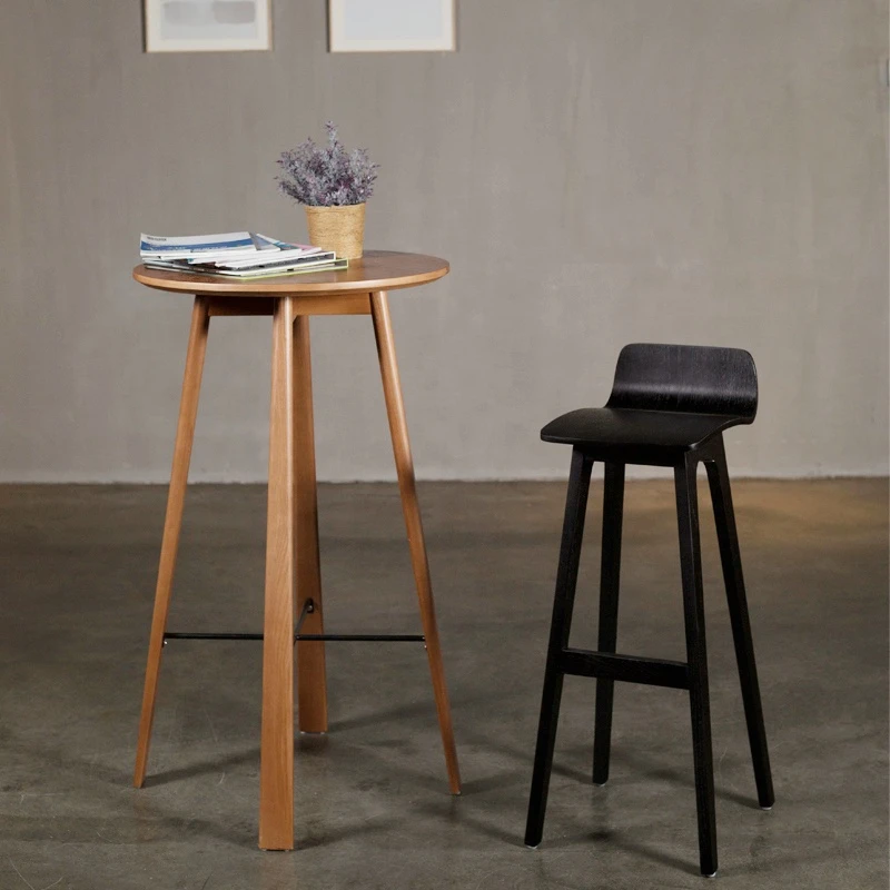 Simple solid wood leisure high bar chair high bar stool