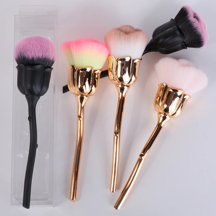 Single Brush Rose Flower Design  Cute Beauty Needs Personalised Powder Brush Blush Makeup Brush