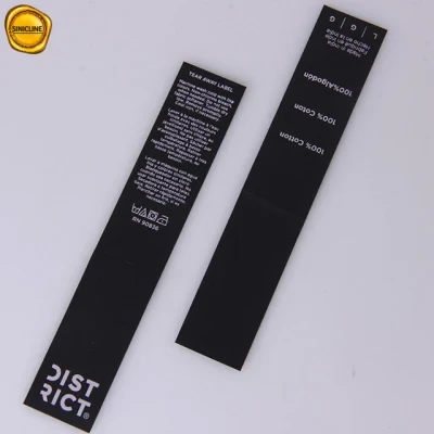 Sinicline High Quality Printed Label Middle Folded Classic Black and White