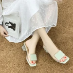 size 34-43 new women sandals pvc jelly crystal heel transparent women  clear high heels summer sandals pumps shoes
