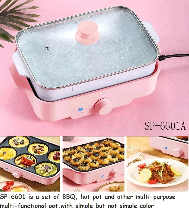 Skillet pancake takoyaki grill flat cake multi cooking boiling electric baking pan