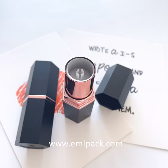 Import Eml Fs2672 Six Sides Foundation Stick Case Hexagon Shaped Concealer Tube 8.5g Matte Black Highlight Foundation Tube from China
