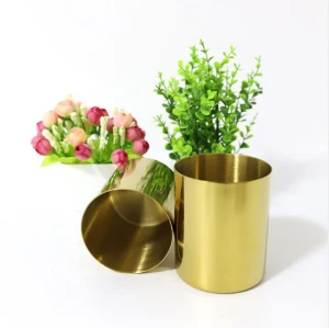 Special Design Solid Brass Flower Container Desktop Decoration Metal Flower Vase