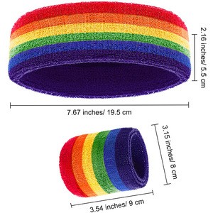 Sporting Wristbands Sweatbands Colorful Cotton Striped Sweatband Set for Men and Women
