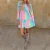 Import Spot 2021 spring and summer new hot style European and American ladies tie-dye printing long-sleeved stitching dress from China