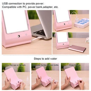 Sprayer High Quality makeup mirror with lights Portable LED compact mirrors led mirror Skin Care and Make Up Tool 2 in 1