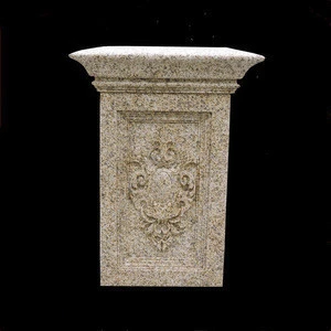 Square Gold Ma Granite Gate Pillar Design (YL-L243)