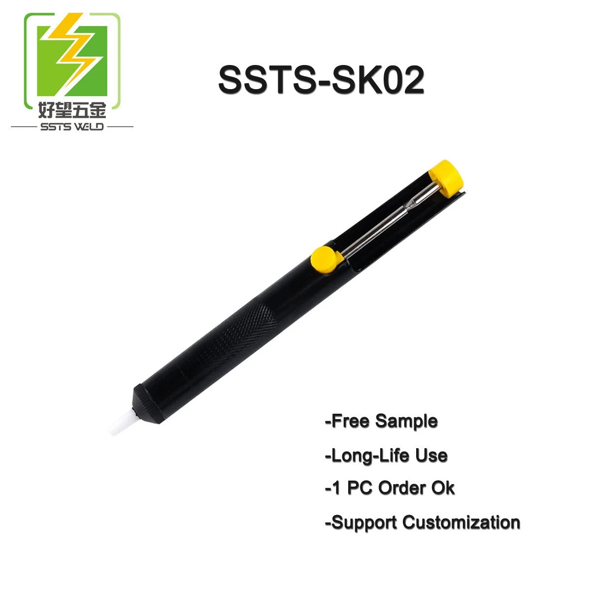 SSTS-SK02 High Quality Manual Operation Desolder Pump Solder Sucker, ABS Soldering Pump