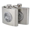 Stainless Steel Aluminum Hip Flask For Storing Whiskey Brandy 6 oz Silver