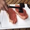 Stainless steel dual sided tool dishwasher safe non slip grip mallet pounder steak beef veal chicken lamb meat tenderizer hammer