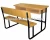 Import steel wooden student desk with bench cheap school desk and chair from China