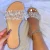 Import Summer Clear Shining 2021 Ladies Slippers Crystal Rhinestone Slides Flat Slippers For Women from China