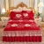 Import Sunny Textile Wholesale Autumn Winter Quilted Crystal Velvet Bed Skirt Princess Style Lace Thickened Non-slip Bedspread from China