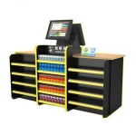 Supermarket Cashier Desk All Steel Easy Assemble Checkout Counter For Pharmacy
