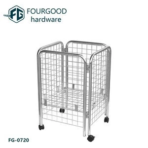 Supermarket foldable metal wire basket display rack/Wire mesh stacking baskets/Promotion Cage