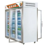 supermarket upright front and rear open glassd door display refrigerator and freezer commercial refrigeration equipment