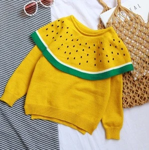 SWE004 Autumn And Winter Lovely Watermelon  Knitted Girls Pullover Sweaters
