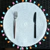 Tabletex 2020 New Design Woven PP Table Mat Small ball edge edge round Placemat