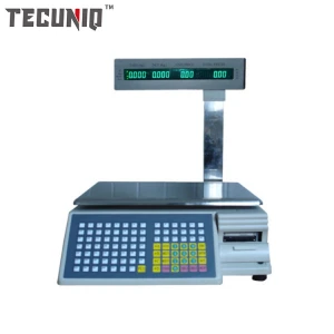 TECUNIQ Fruit Vegetable 30Kg Digital Label Barcode Printing Weighing Scale For Store